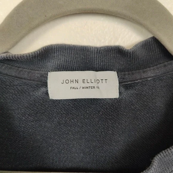 John Elliott Sweatshirt Mens Large 3 Grey Washed Distressed Sweatshirt Grunge - Picture 11 of 14